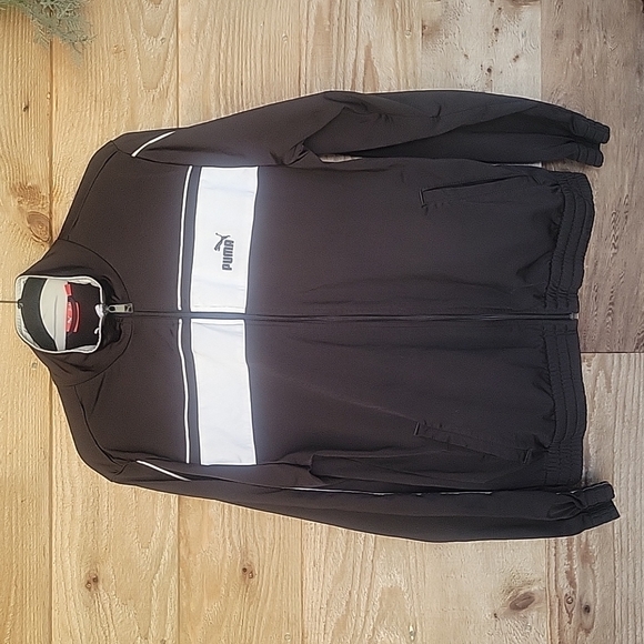 Puma Black and White Track Jacket Size Medium - Picture 1 of 6